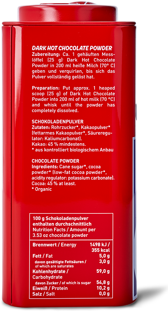 Dark Hot Chocolate Powder